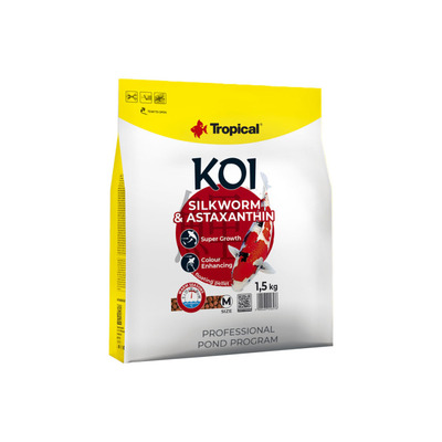 TROPICAL- KOI SILKWORM&ASTAXANTHIN PELLET M 5L/1,5kg