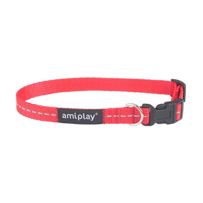 Obojok Reflective S 20-35cm x 1cm červený