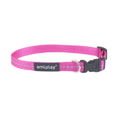 Obojok Reflective M 25-40cm x 1,5cm ružový