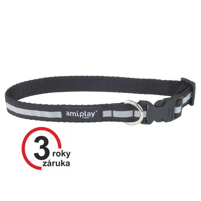 Obojok Shine polypropylén XL 45-70cm x 2,5cm reflexný čierny