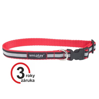 Obojok Shine polypropylén XL 45-70cm x 2,5cm reflexný červený