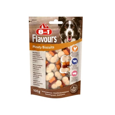 8in1 FLAVOURS Meaty Biscuits 100g