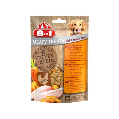 Obrázok 8in1 Dog Freeze Dried Chicken/Carrots 50g - lyofilizované kuracie mäso s mrkvou