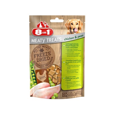 Obrázok 8in1 Dog Freeze Dried Chicken/Peas 50g - lyofilizované kuracie mäso s hrachom