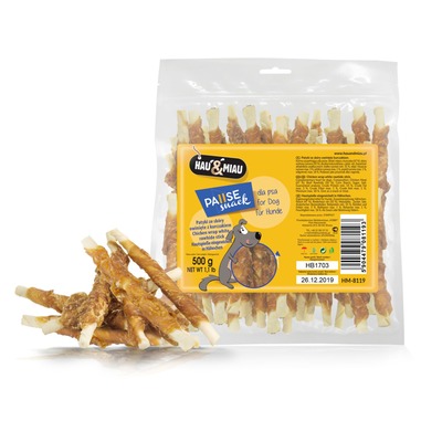 Chicken wrap white rawhide stick 500g tyčinka zo surovej kože s kuracím mäsom