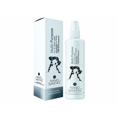Viacúčelová starostlivosť o srsť a kožu s nanotechnológiou so striebrom 250ml-Chráni pred COVID-19 a inými vírusmi.