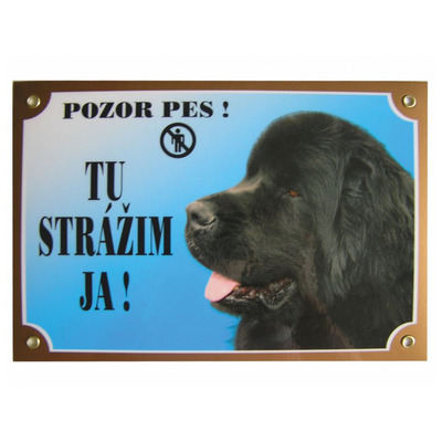 Tabuľka Novofoundlandský pes čierny