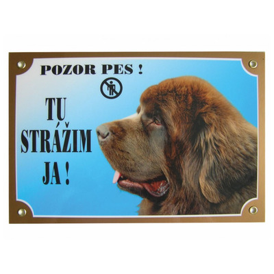 Tabuľka Novofoundlandský pes hnedý