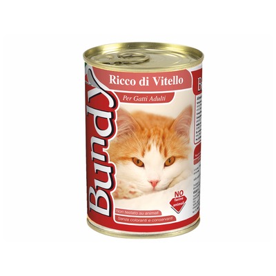 Obrázok BUNDY CAT konzerva pre mačky paté 400g teľacina