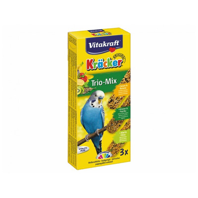 Obrázok VITAKRAFT-Tyčinka pre andulku banan/sezam+byliny/paprika + kiwi/citrón 3ks