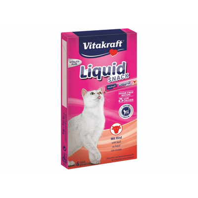 Obrázok VITAKRAFT-Cat Liquid Snack hovädzina/inulín 6x15g