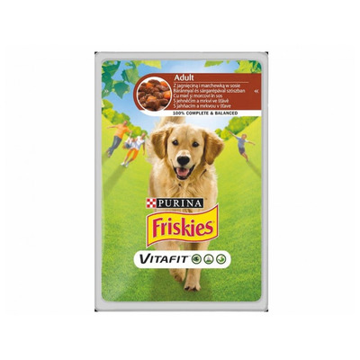FRISKIES Dog ADULT kapsička s jahňacím a mrkvou v šťave 100g