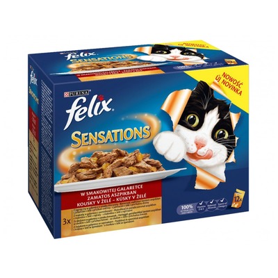 Obrázok FELIX Sensations Jellies 12x85g jahň/mak/treska/morka v och želé