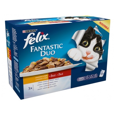 FELIX Fantastic DUO 12x85g kura,obl/hov,hyd/mor,peč/jahň,teľ v žel
