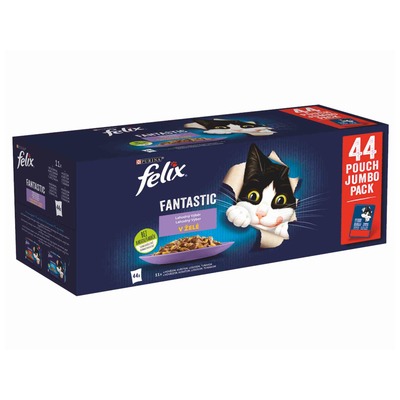 FELIX Fantastic 44x85g hovädzie/ kura/ losos/ tuniak v želé