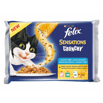 FELIX Crunchy rybacia zmes 3x100g+12g