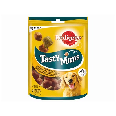 Pedigree Tasty Minis kusy s kuracou a kačacou príchuťov 130g