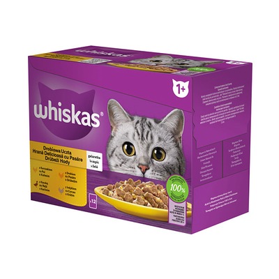 WHISKAS kapsička hydinový výber v želé 12x85g