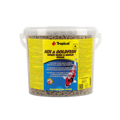 TROPICAL-Koi& Goldfish Wheat Germ & Garlic Sticks 5L/430g vedro